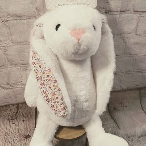 Kellytoy Cream Plush Bunny with Floral Ears